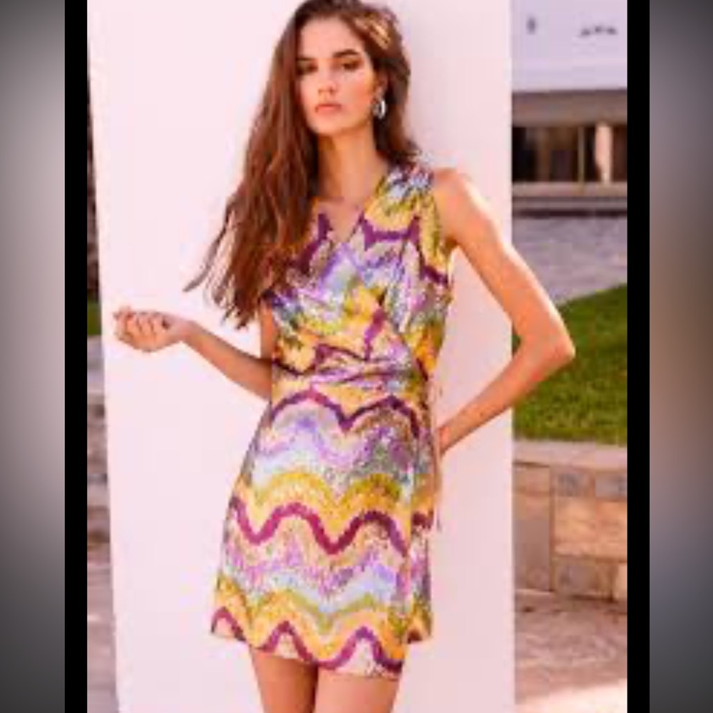 NWOT NEMA Resort Wear Astrae Sequin Mini Dress Large